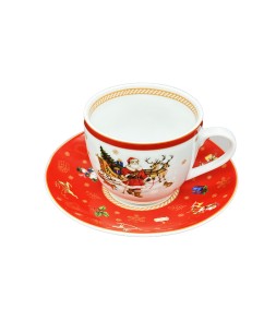 BOGUCICE CICHA NOC CAPPUCINO FILIŻANKA ZE SPODKIEM 0,32 L WZÓR ŚWIĄTECZNY