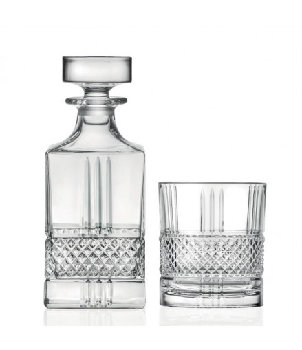 BOHEMIA ELEGANTE KOMPLET DO WHISKY KARAFKA I 6 SZKLANEK