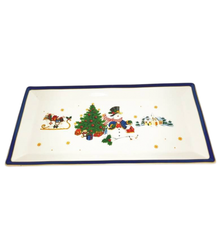 BOGUCICE CICHA NOC TACKA PROSTOKĄTNA 36 X 13 CM NIEBIESKA WZÓR ŚWIĄTECZNY
