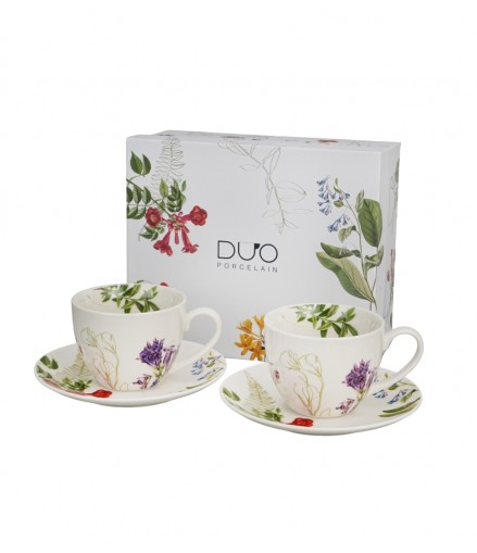 DUO BARWY NATURY KPL. 2 FILIŻANEK ZE SPODKAMI 270 ML