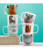 AMBITION PETS KOT BURY PORCELANOWY KUBEK 370 ML