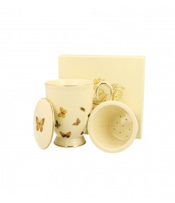 DUO ECRU EXCLUSIVE MOTYLKI KUBEK Z ZAPARZACZEM 400 ML W OPAKOWANIU PREZENTOWYM