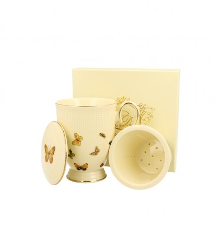 DUO ECRU EXCLUSIVE MOTYLKI KUBEK Z ZAPARZACZEM 400 ML W OPAKOWANIU PREZENTOWYM
