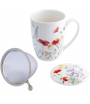 ALTOM KWITNĄCA POLANA PORCELANOWY KUBEK Z ZAPARZACZEM I POKRYWKĄ 350 ML