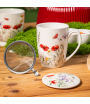 ALTOM KWITNĄCA POLANA PORCELANOWY KUBEK Z ZAPARZACZEM I POKRYWKĄ 350 ML