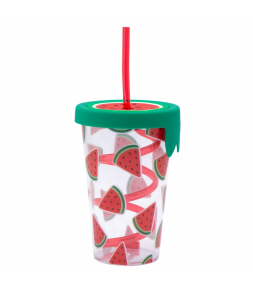 ALTOM ARBUZ KUBEK Z TWORZYWA ZE SŁOMKĄ I SILIKONOWĄ POKRYWKĄ 500 ML