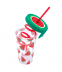 ALTOM ARBUZ KUBEK Z TWORZYWA ZE SŁOMKĄ I SILIKONOWĄ POKRYWKĄ 500 ML