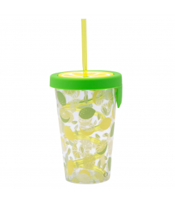 ALTOM LIMON KUBEK Z TWORZYWA ZE SŁOMKĄ I SILIKONOWĄ POKRYWKĄ 500 ML