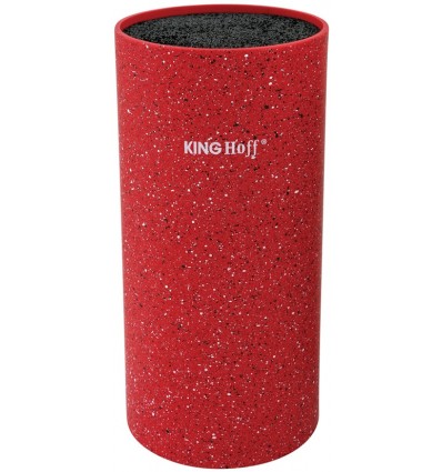 KingHoff Blok na noże czerwony z powłoką marmurową KH-1093